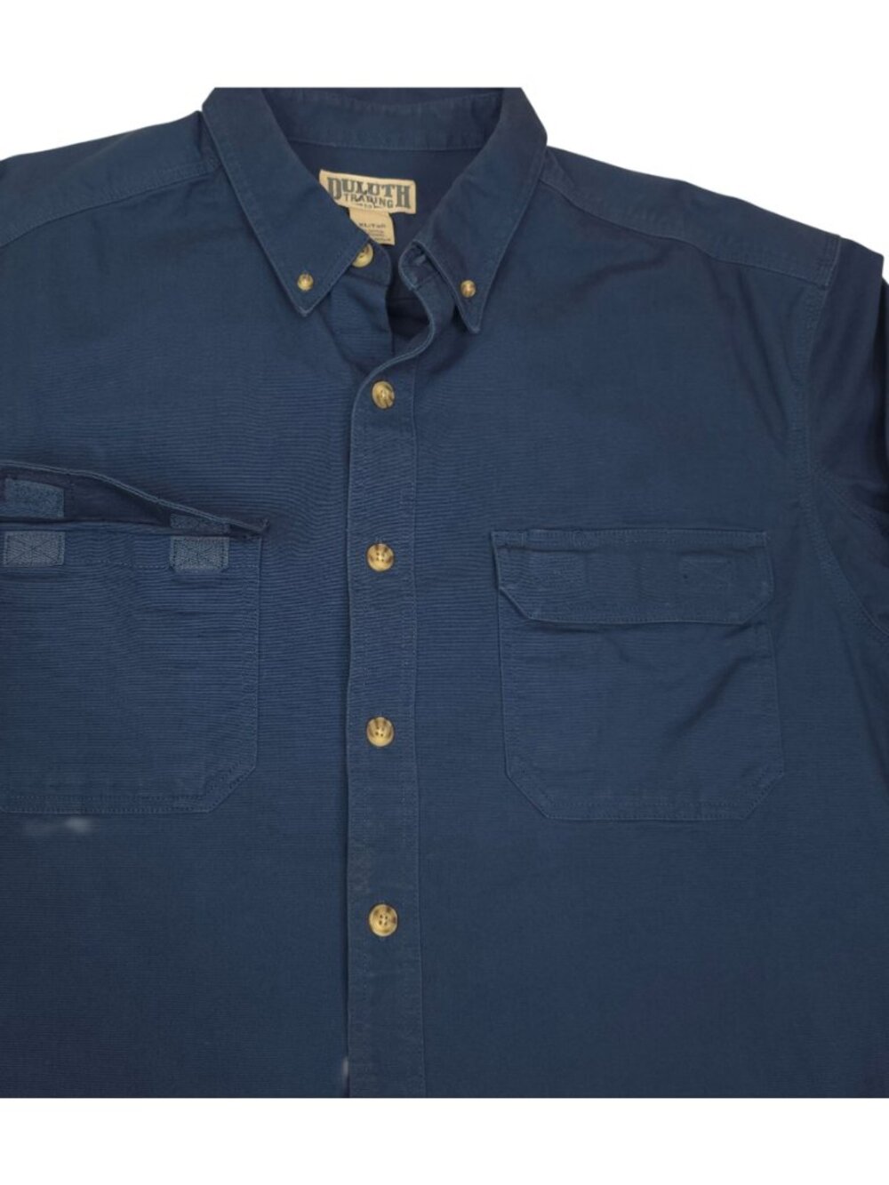 Duluth Trading Co Mens Heavyweight Long Sleeve Button Front Shirt XL Tall Blue - Picture 2 of 8